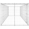 Outdoor Dog Kennel Galvanized Steel with Roof 182.3 ftÂ²