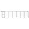 Outdoor Dog Kennel Galvanized Steel with Roof 182.3 ftÂ²
