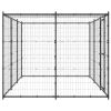 Outdoor Dog Kennel Steel with Roof 78.1 ftÂ²
