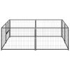 Dog Kennel Black 43.1 ftÂ² Steel