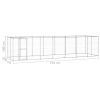 Outdoor Dog Kennel Galvanized Steel with Roof 182.3 ftÂ²