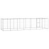 Outdoor Dog Kennel Galvanized Steel with Roof 182.3 ftÂ²