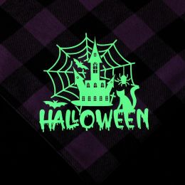 Plaid Luminous Halloween Pet's Saliva Towel (Option: Single Layer Style 3-65x45x45)