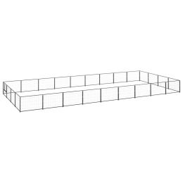 Dog Kennel Black 387.5 ftÂ¬â‰¤ Steel (Color: Black)
