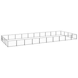 Dog Kennel Black 430.6 ftÂ¬â‰¤ Steel (Color: Black)
