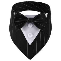 Pet Tie Banquet Suit Triangular Binder (Option: Striped Black-M)