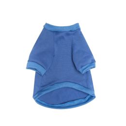 Pet Clothes Fleece-lined Thickened Solid Color Hoodie (Option: Dark Blue-XXL)