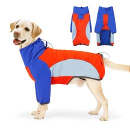Dog Outdoor Waterproof Warm Shell Jacket (Option: Red And Blue Color Matching-XL)