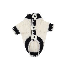 Dog Clothes Pet Autumn And Winter Jarre Aero Bull Schnauzer Sweater (Option: Black And White-XXL)